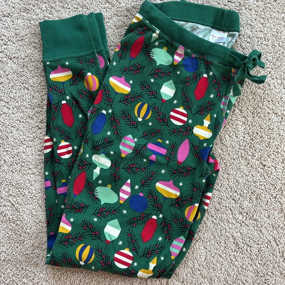 Hanna Anderson Green Ornament Christmas legging jogger pants